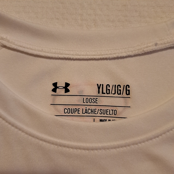 Under Armour youth large white top YLG Loose - Picture 2 of 3